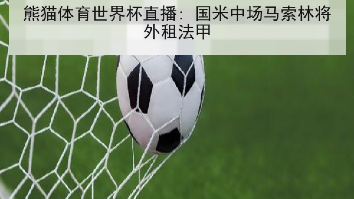 熊猫体育世界杯直播: 国米中场马索林将外租法甲